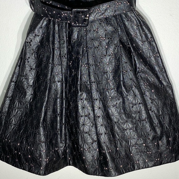 Black Leather Floral Dress**Age 12 - Picture 5 of 8